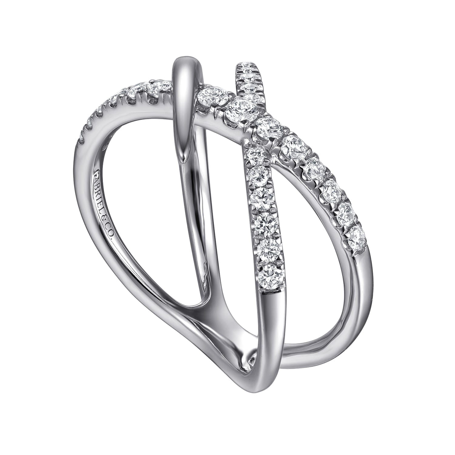 Diamond Spike Criss Cross Ring