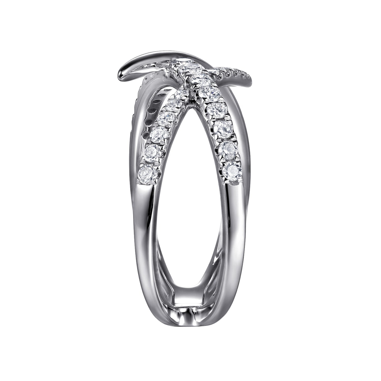 Diamond Spike Criss Cross Ring