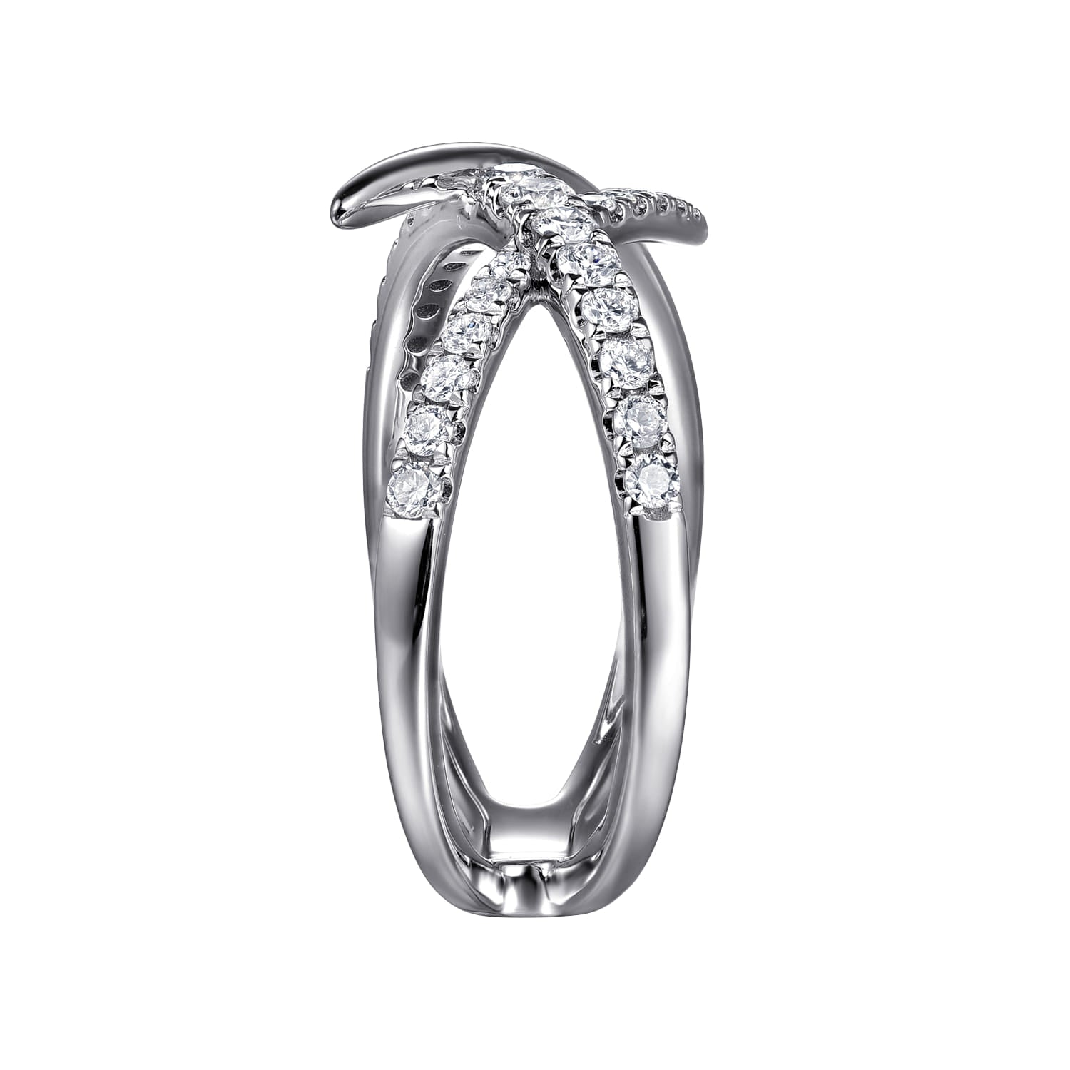 Diamond Spike Criss Cross Ring