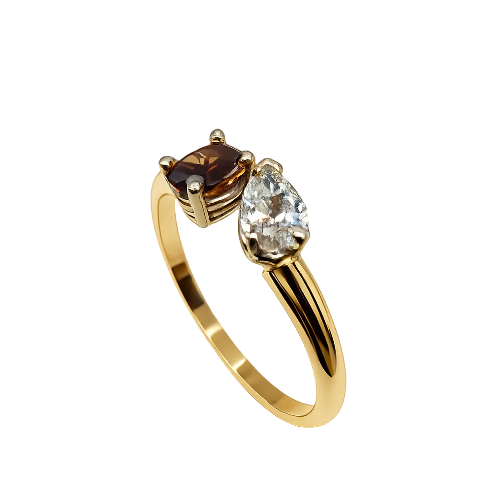 Brown & White Diamond Ring