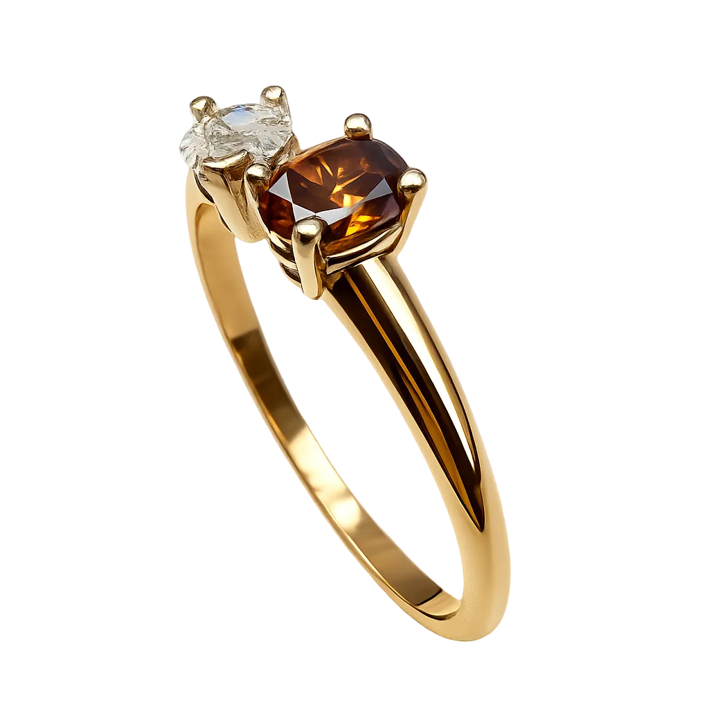 Brown & White Diamond Ring