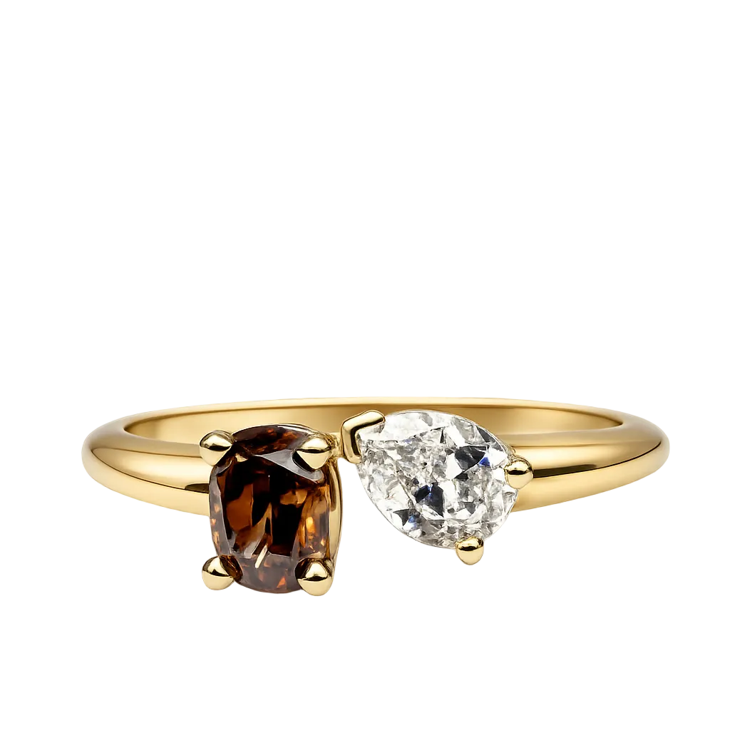 Brown & White Diamond Ring