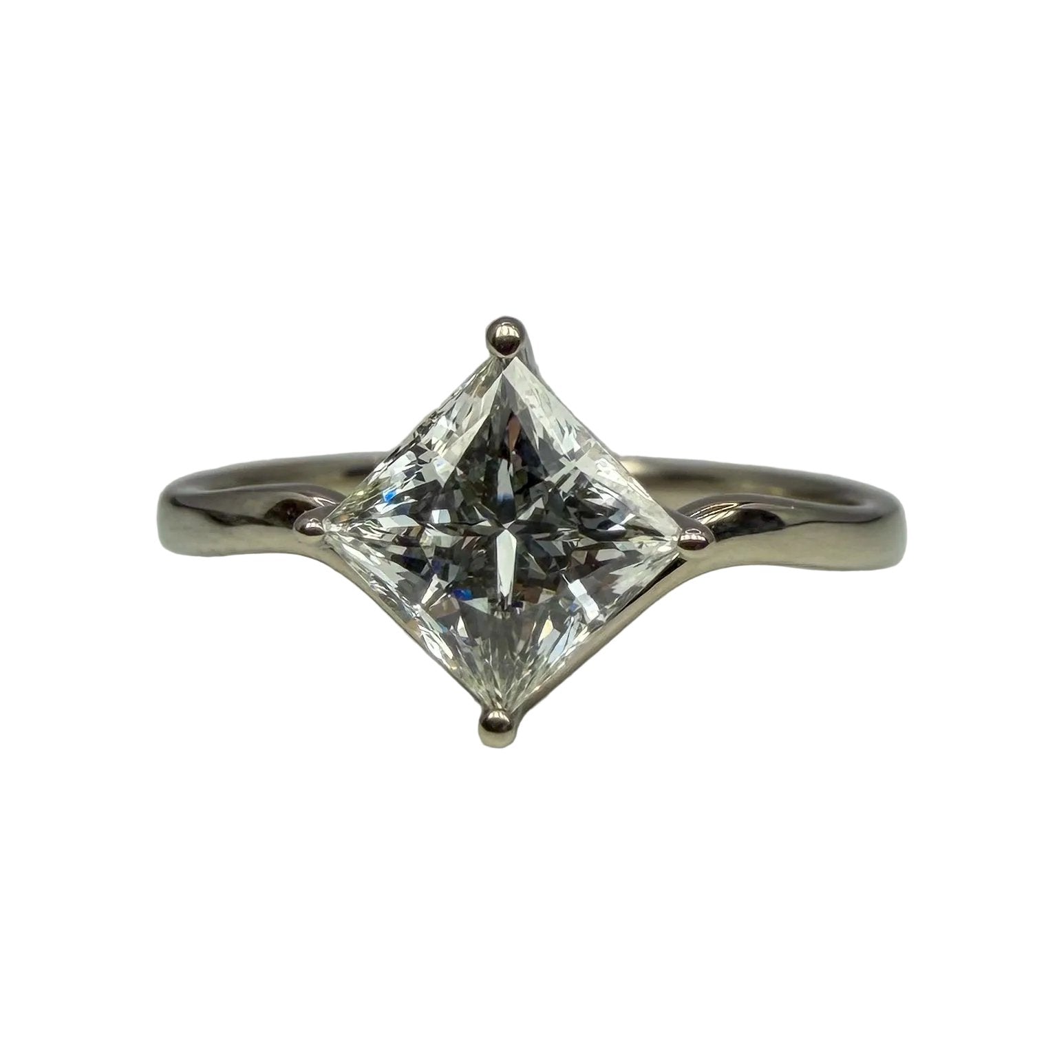 Chevron Style Princess Cut Diamond Ring