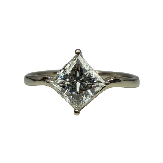 Chevron Style Princess Cut Diamond Ring