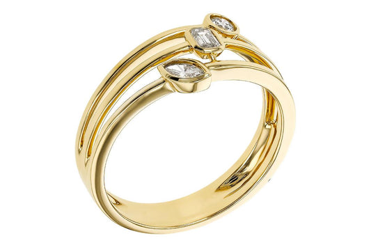 14K Yellow Gold Multi Shape Diamond Ring