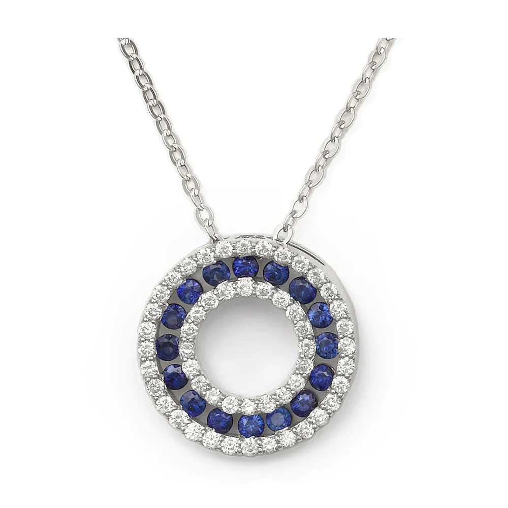 Sapphire and Diamond Circle Pendant