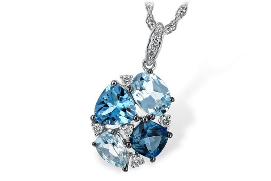 Blue Topaz Cluster Pendant