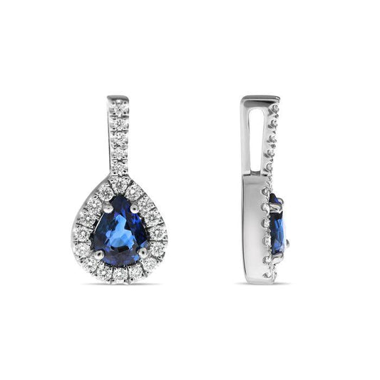 Sapphire and Diamond Halo Pendant