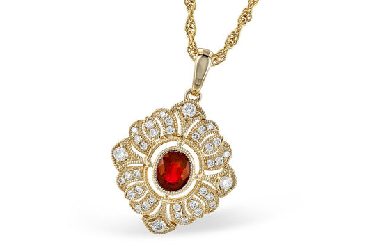 Ruby and Diamond Pendant Necklace