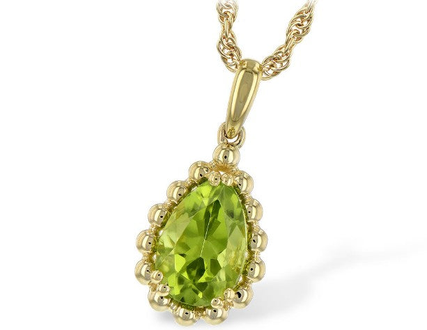 Pear Peridot Necklace 
