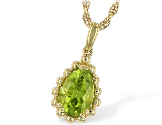 Pear Peridot Necklace 