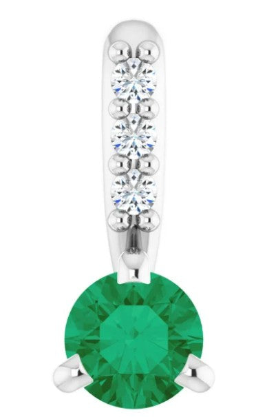 Emerald & Diamond Pendant Necklace