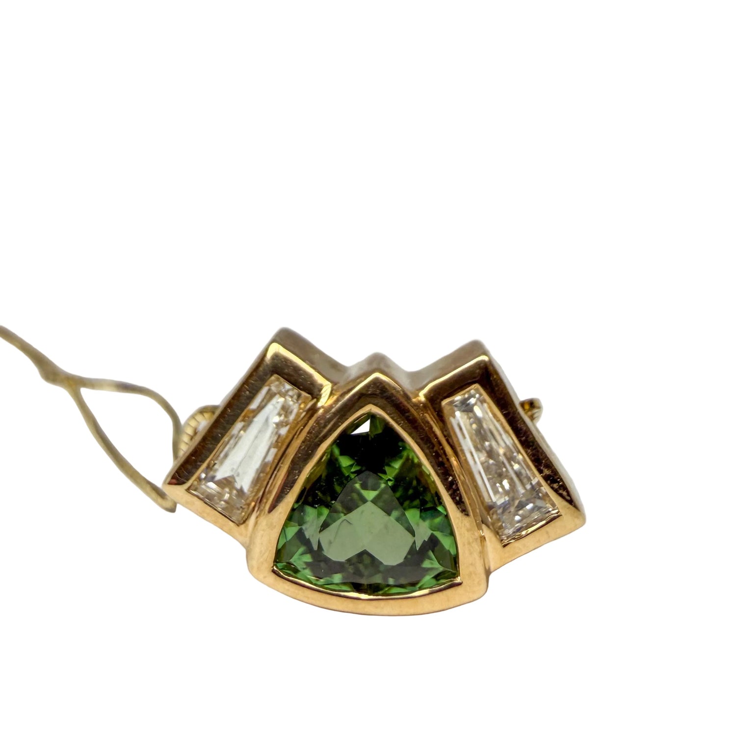 Tourmaline and Diamond Pendant