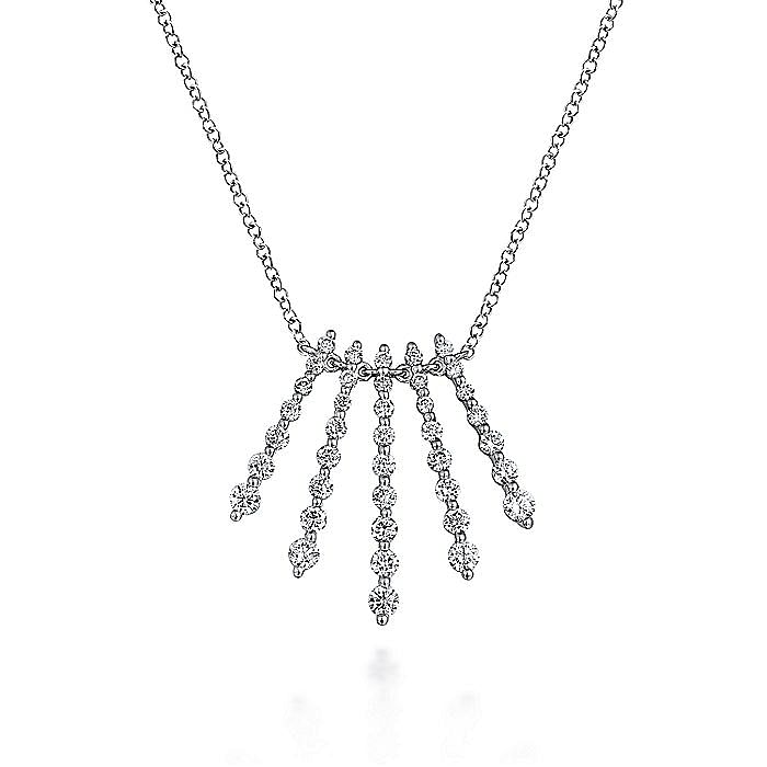 Diamond Bar Fan Necklace