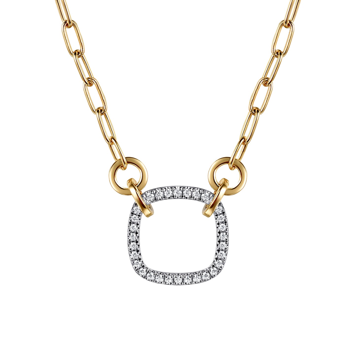 Diamond Paperclip Chain Necklace