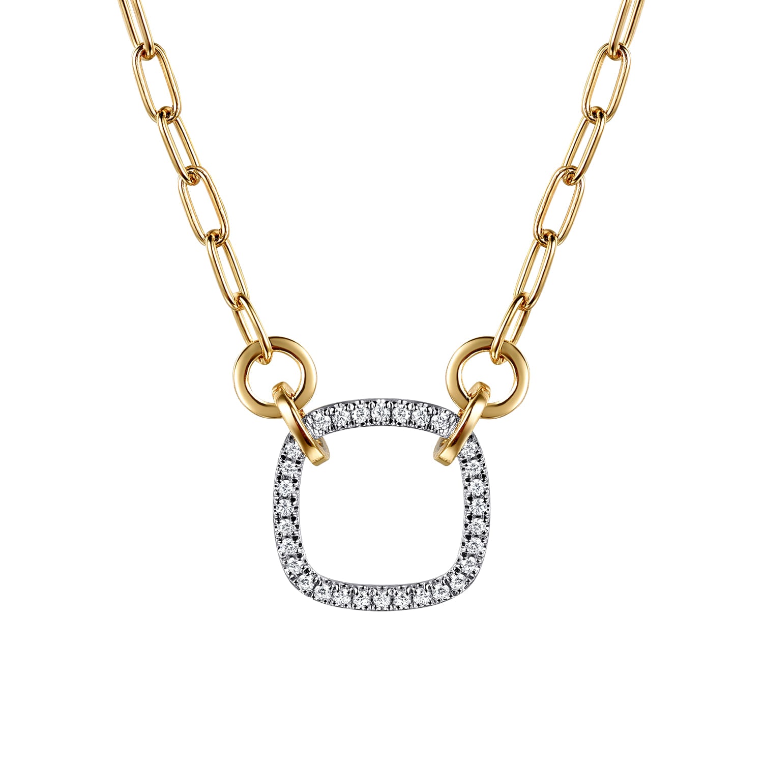 Diamond Paperclip Chain Necklace