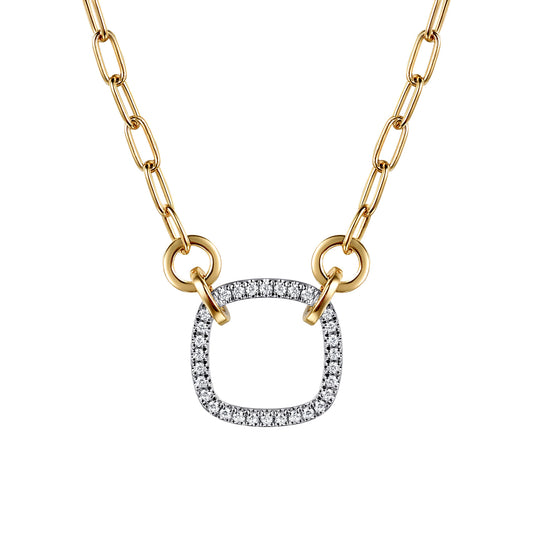Diamond Paperclip Chain Necklace
