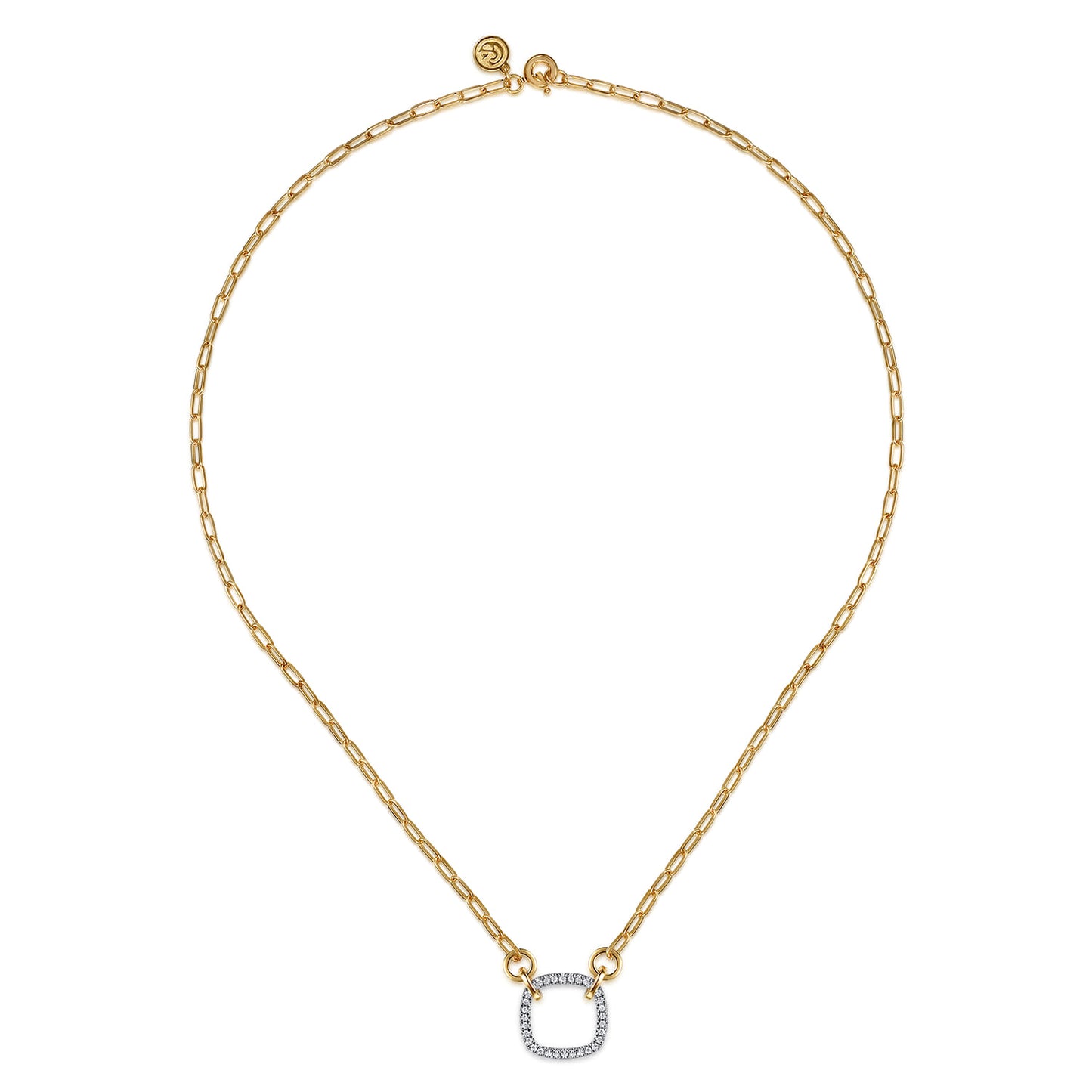 Diamond Paperclip Chain Necklace