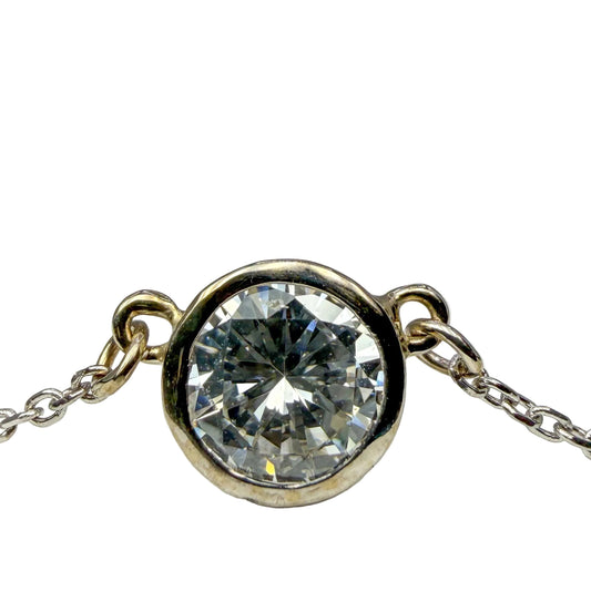 14kt White Gold Bezel Set Diamond Necklace