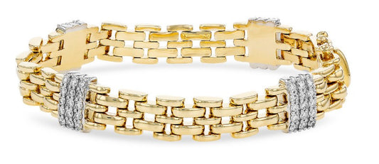 Diamond and yellow gold bracelet