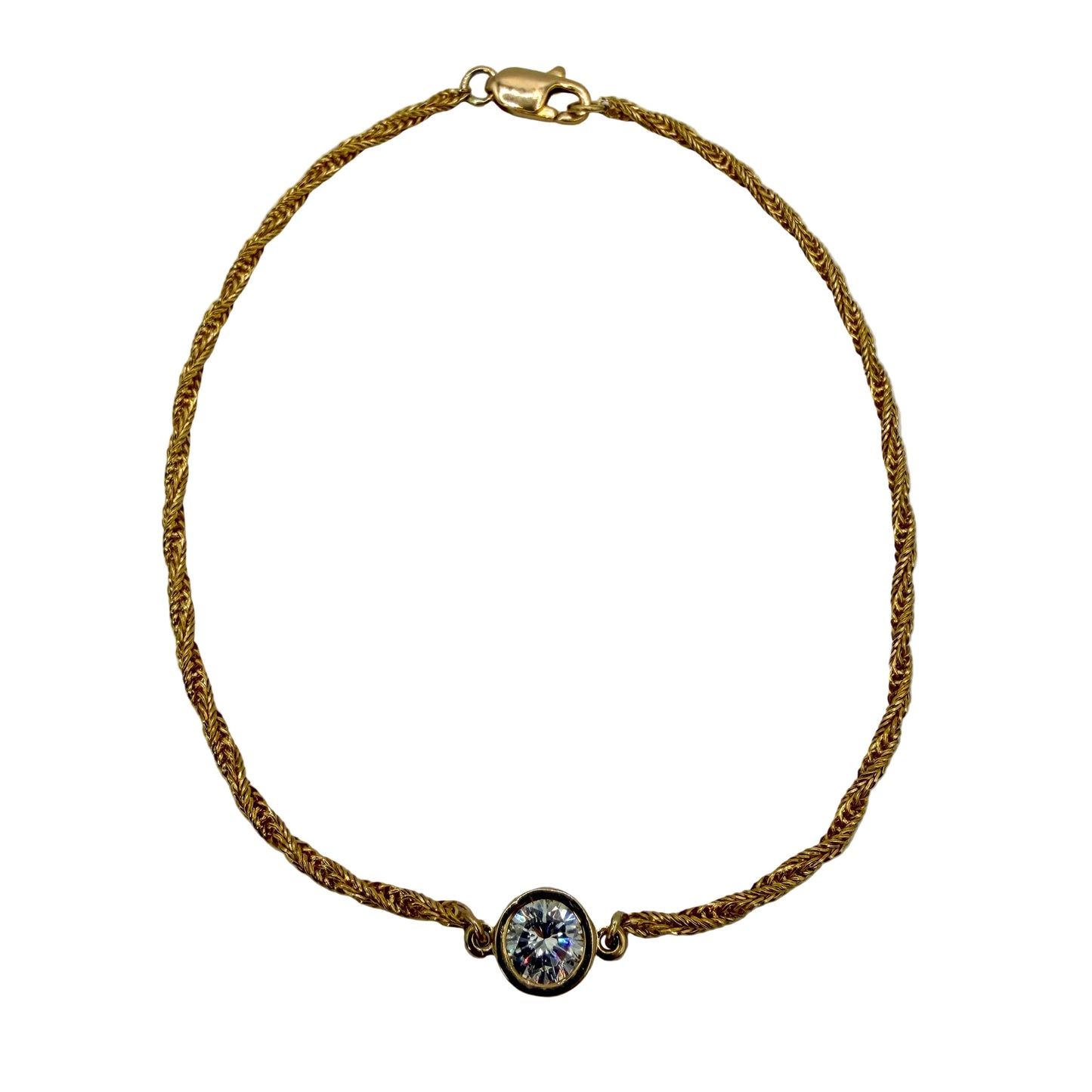 14kt Yellow Gold Bezel Set Diamond Bracelet