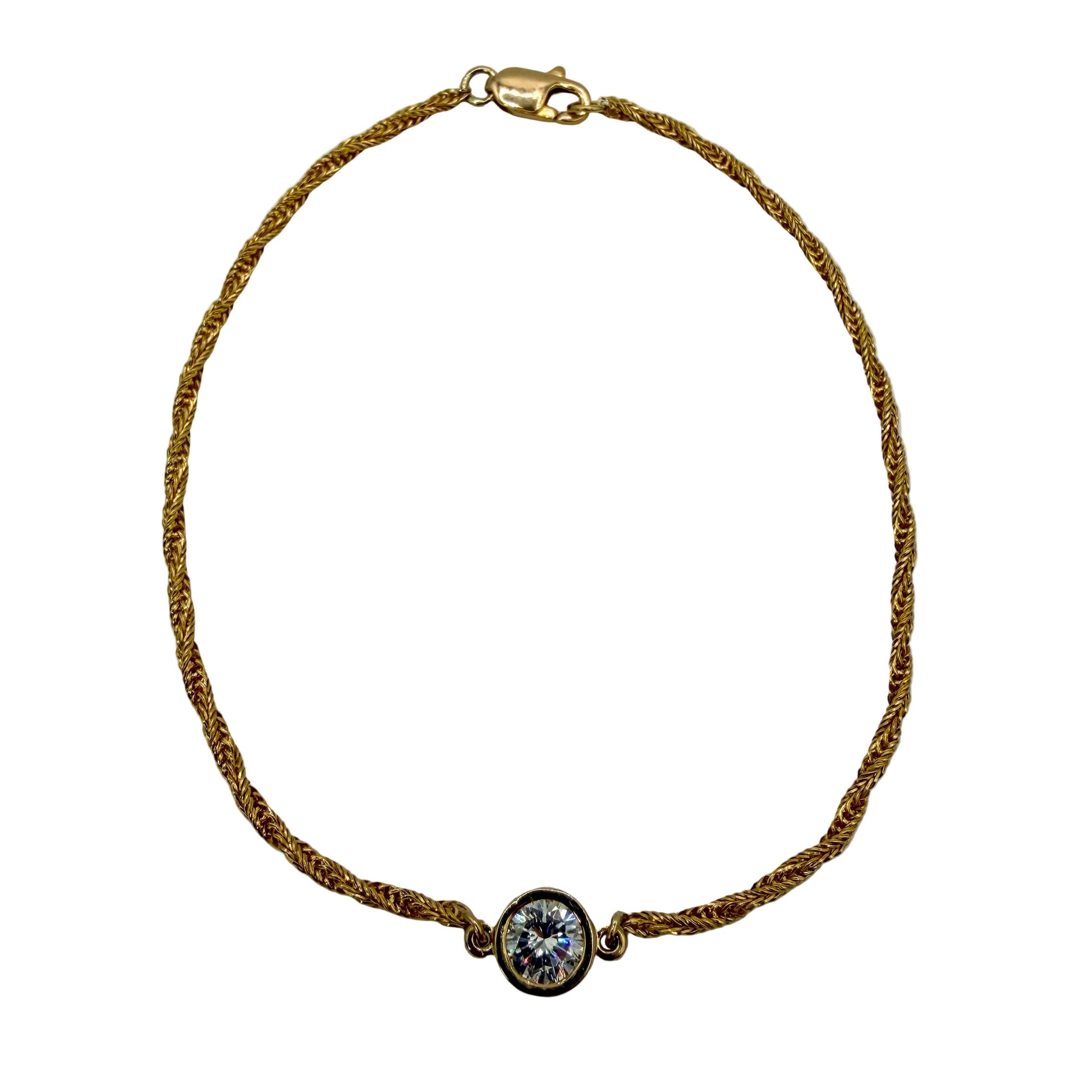 14kt Yellow Gold Bezel Set Diamond Bracelet