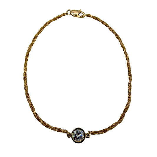 14kt Yellow Gold Bezel Set Diamond Bracelet