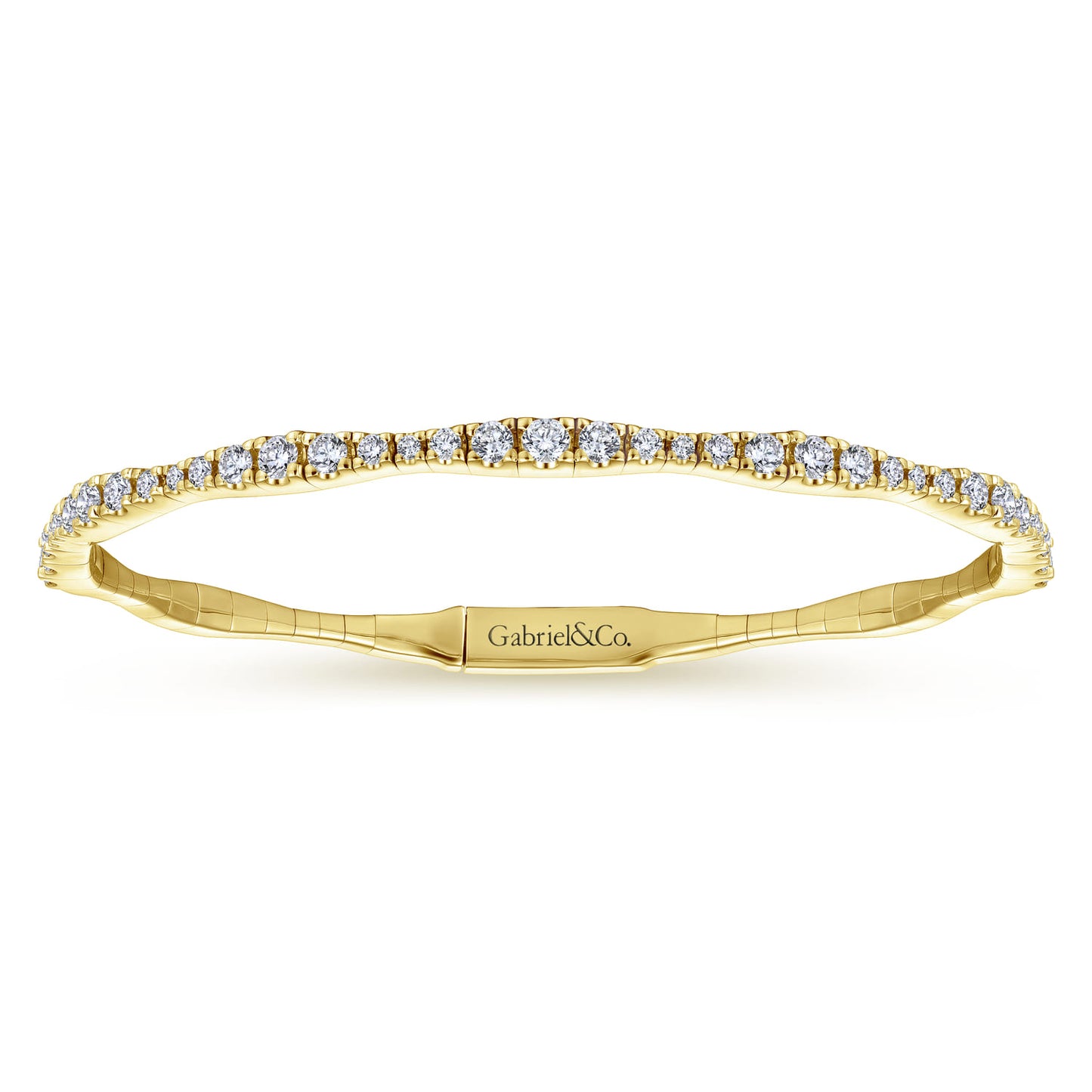 Yellow Gold Diamond Station Bangle