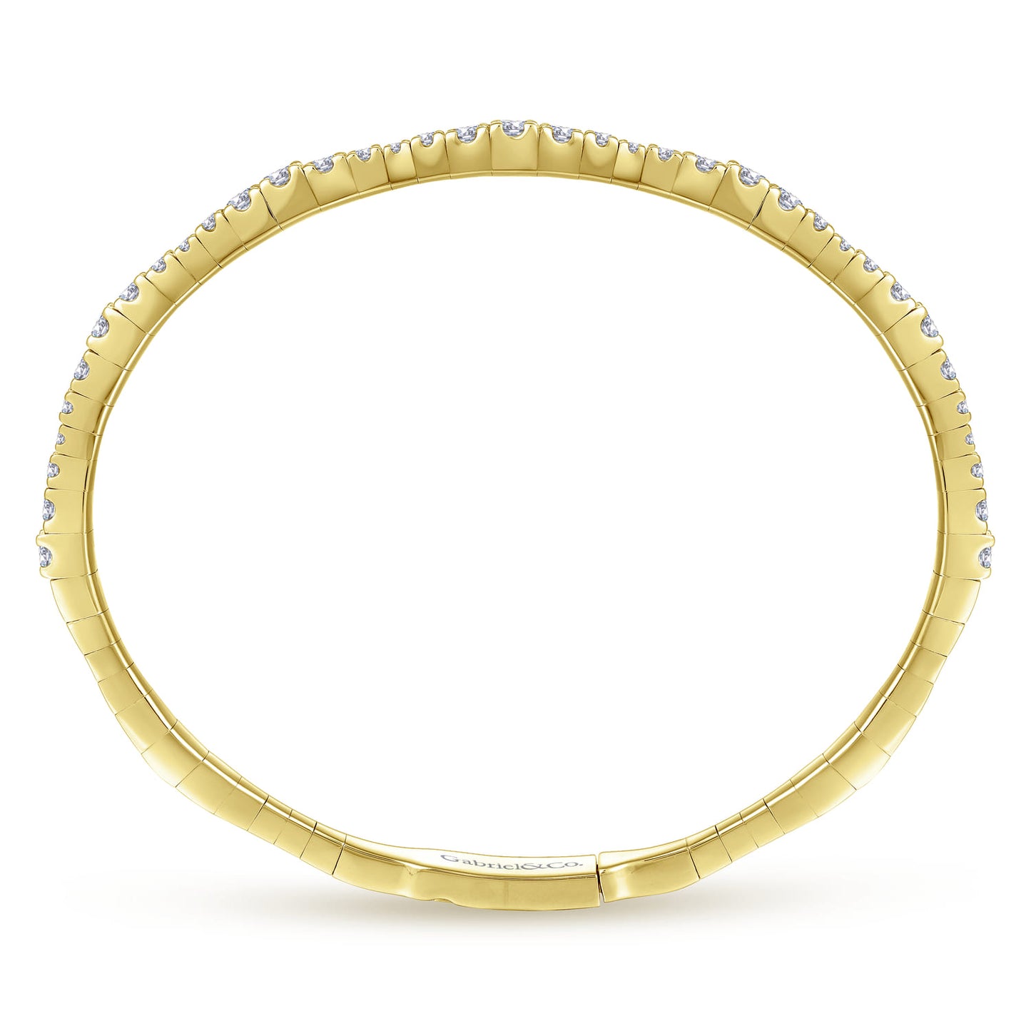 Yellow Gold Diamond Station Bangle