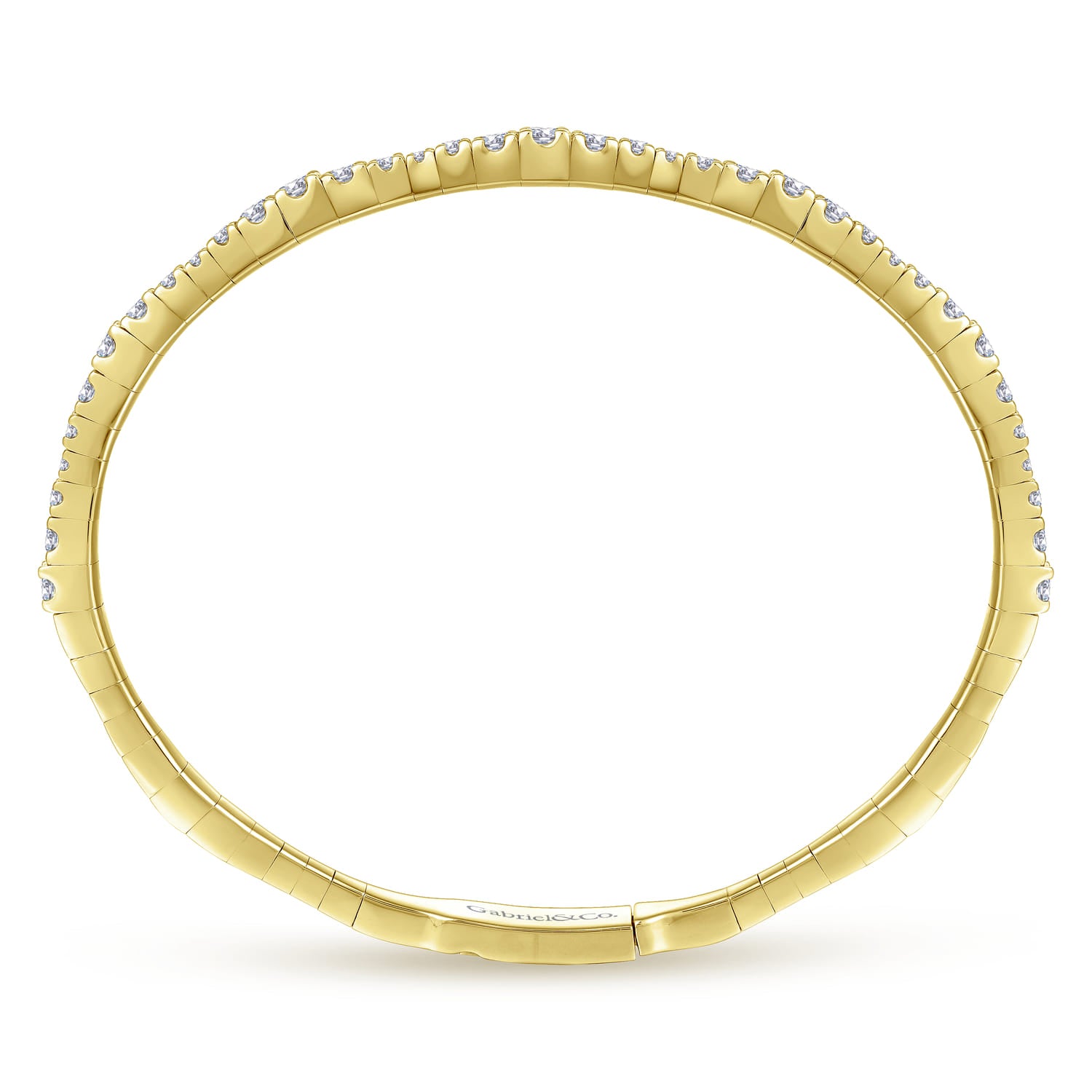 Yellow Gold Diamond Station Bangle