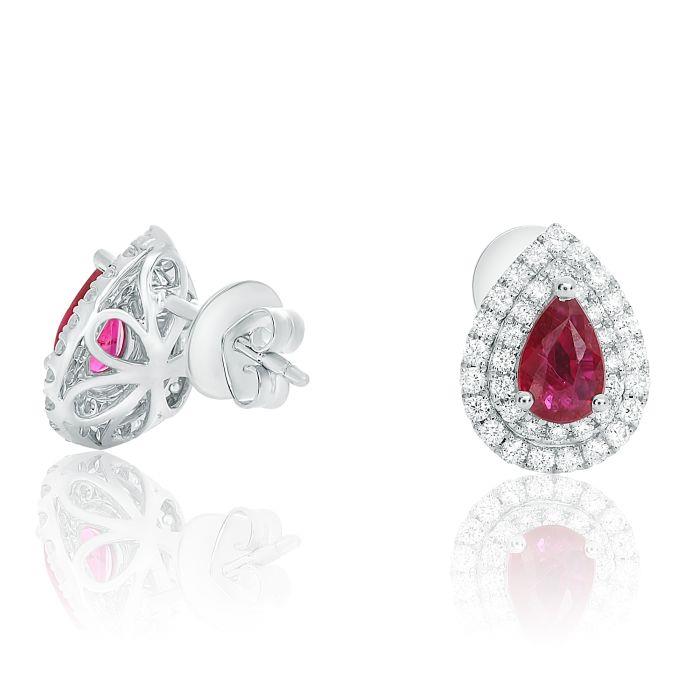Ruby Halo Earrings