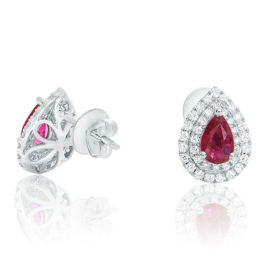 Ruby Halo Earrings