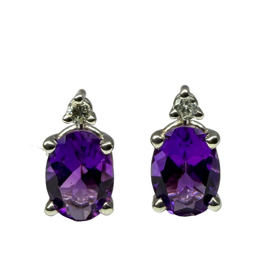 Amethyst and Oval Studs