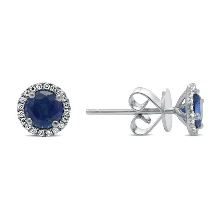 Sapphire Halo Earrings