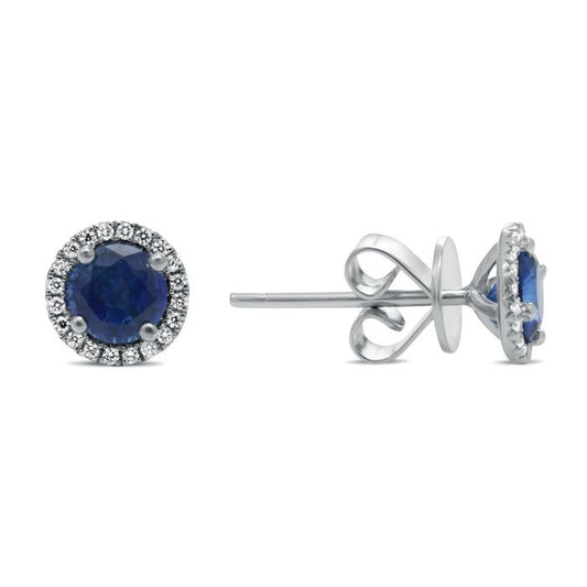 Sapphire Halo Earrings