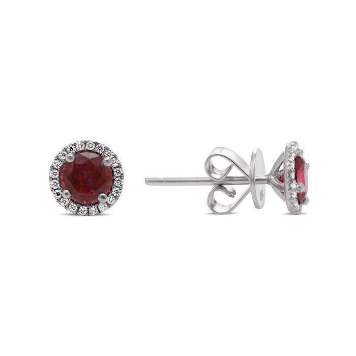 Ruby Halo Earrings