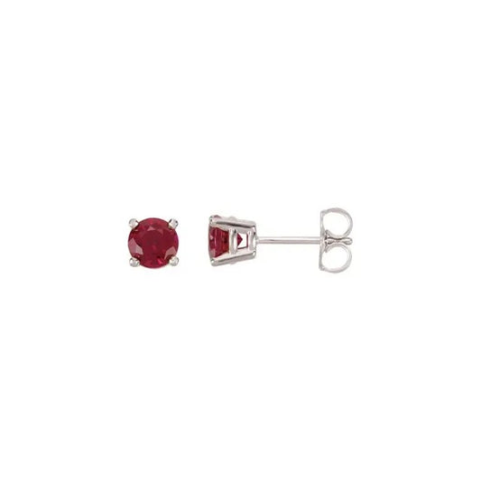 Ruby Birtstone Stud Earrings
