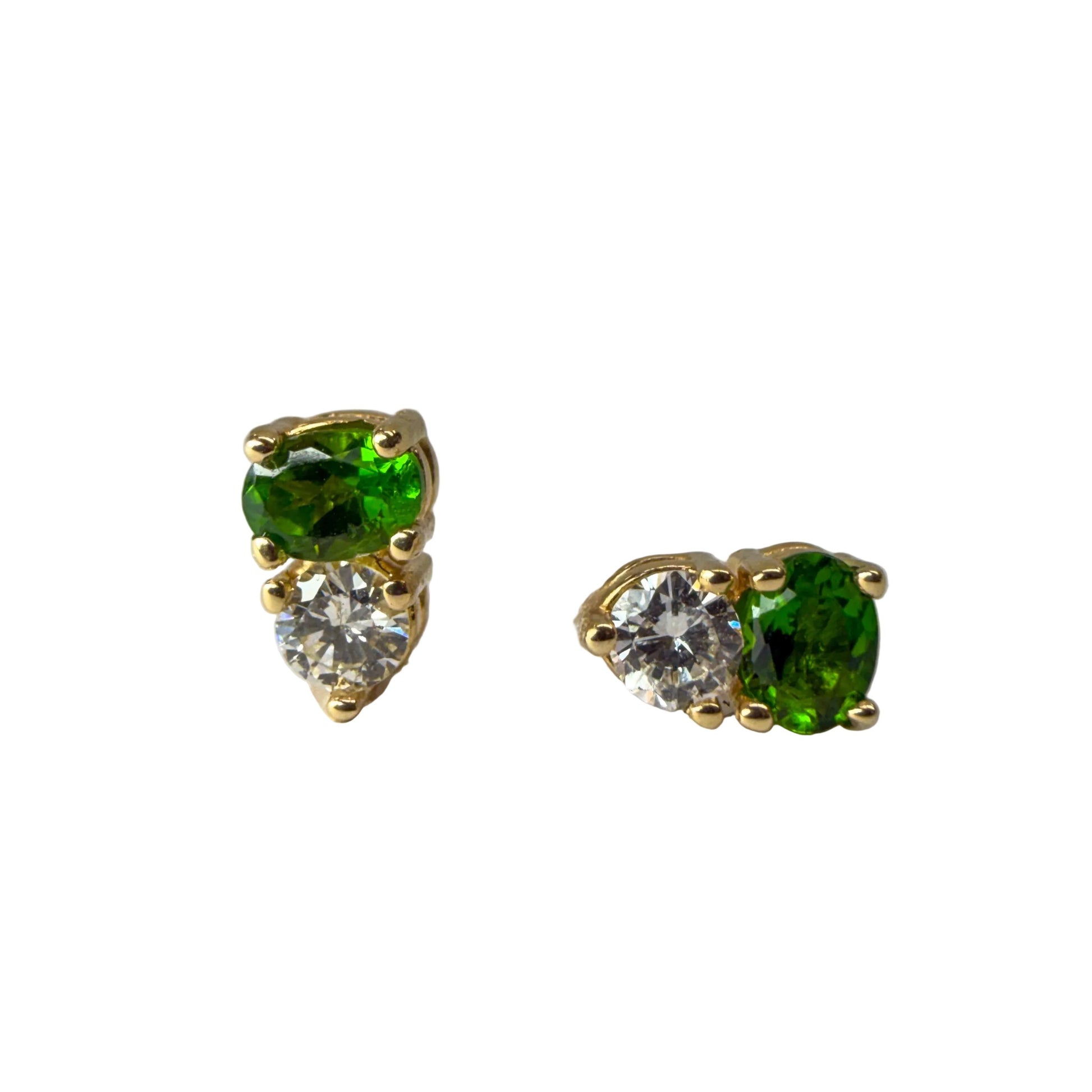 Tourmaline and Diamond Studs