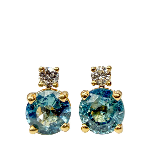 Sapphire and Diamond Studs