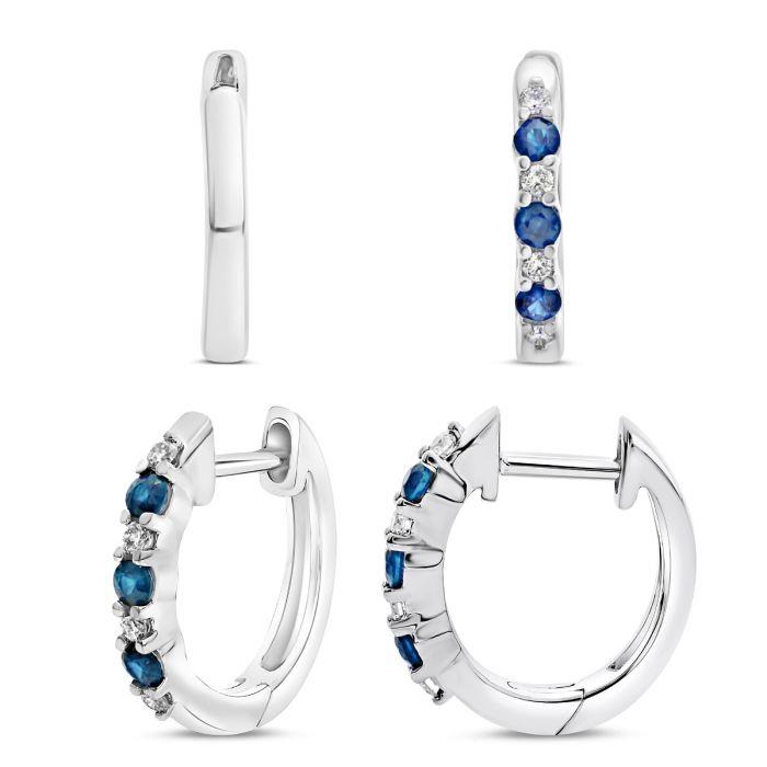 Sapphire and Diamond Huggies