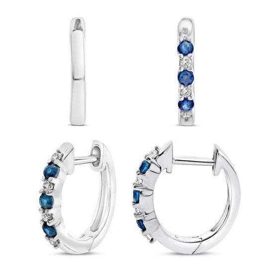Sapphire and Diamond Huggies