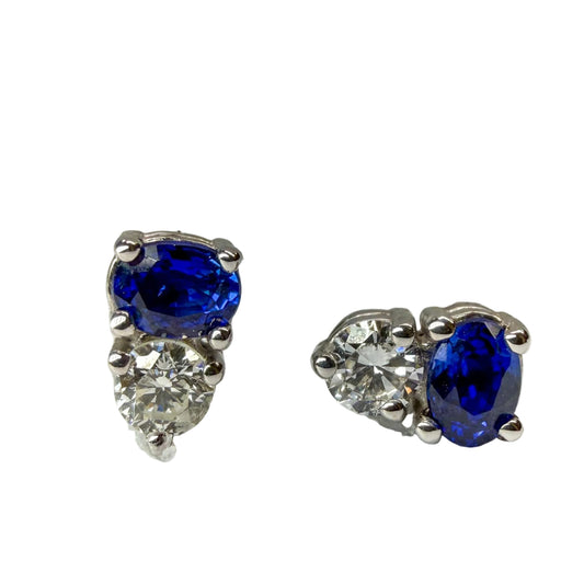 Sapphire and Diamond Earrings