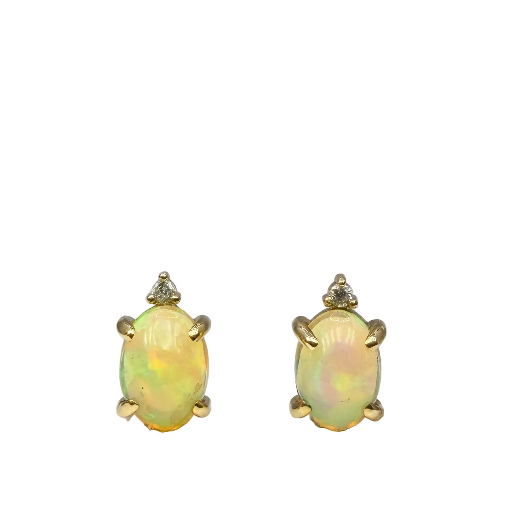 Opal and Diamond Studs