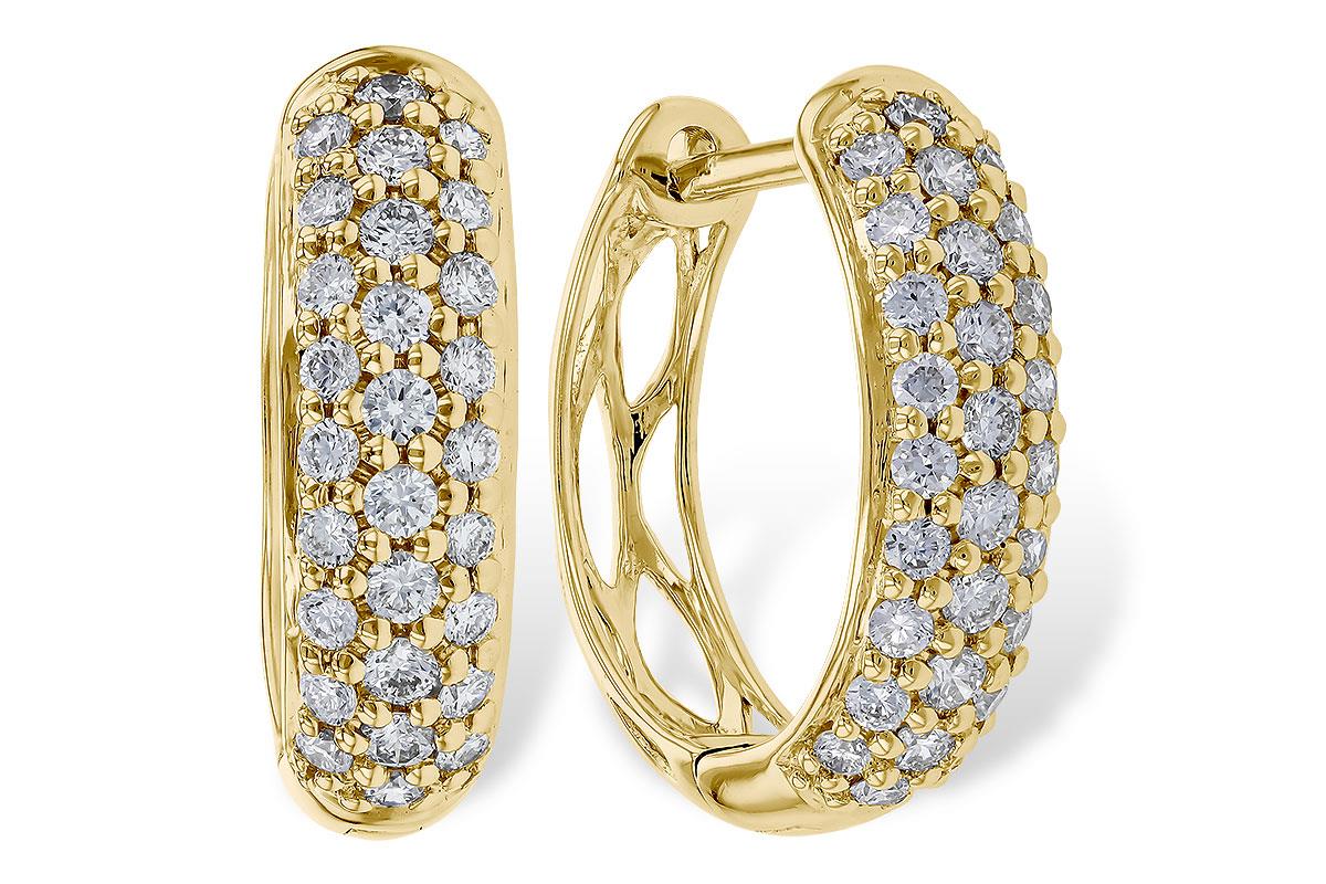 Yellow Gold Diamond Hoops