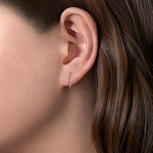 Diamond Huggie Earrings