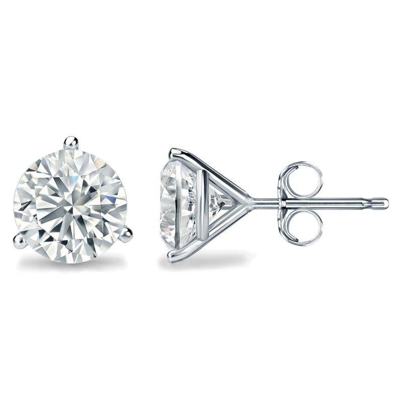 14K White Gold 2.00CTW Synthetic Diamond Studs