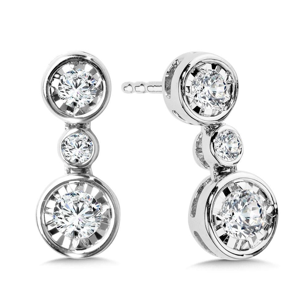 Bezel Set Dangling Star Earrings