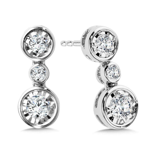 Bezel Set Dangling Star Earrings