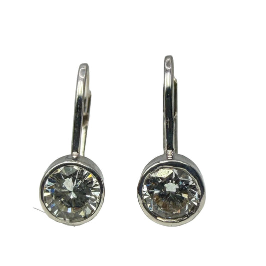 Diamond Bezel Drop Earrings