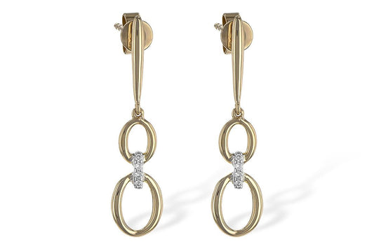 14K Yellow Gold Diamond Drop Earrings